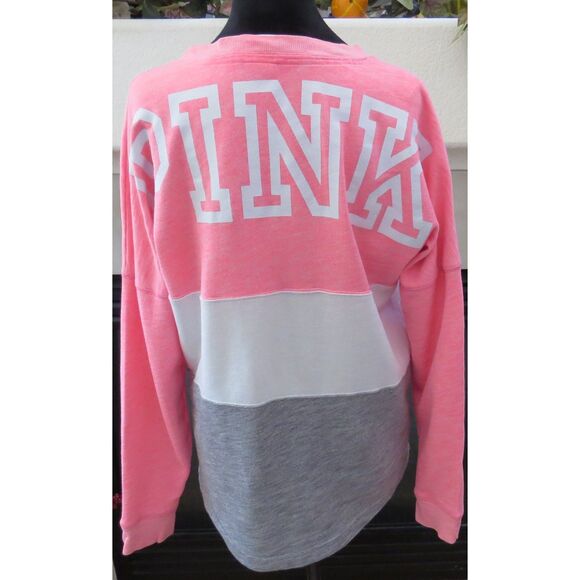 Victoria's Secret PINK Oversized Varsity Crew Fleece Small  EUC - Picture 4 of 9
